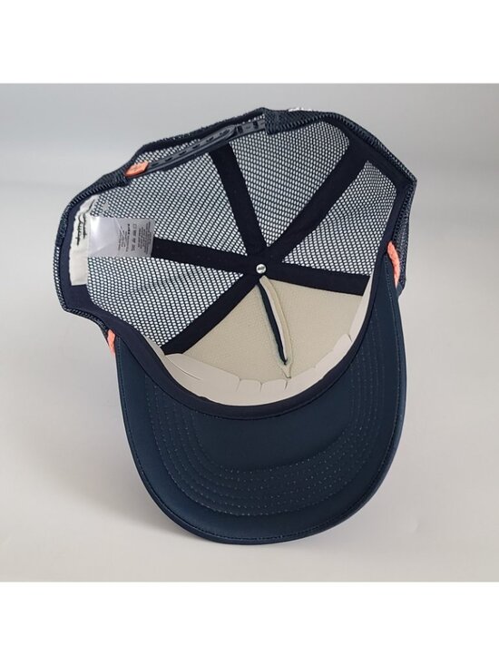Anthropologie Daily Practice Trucker Hat Cap PLANKS NOW WINE LATER Navy NWOT main image 5